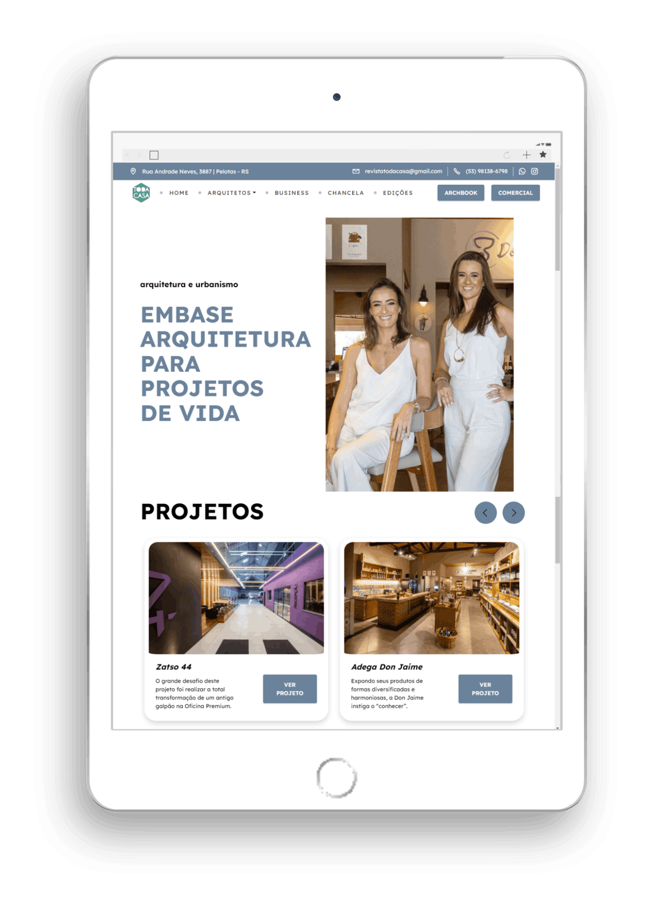 PÁGINA DO ARQUITETO